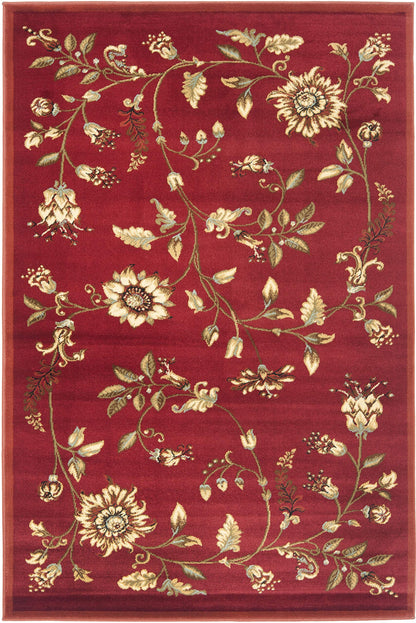 SAFAVIEH Lyndhurst Collection Accent Rug - 4' x 6', Red & Multi, Traditional Floral Design, Non-Shedding & Easy Care, Ideal for High Traffic Areas in Entryway, Living Room, Bedroom (LNH552-4091)