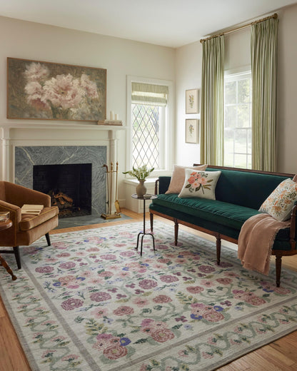 Loloi Rifle Paper Co. Rosa Collection RSA-01 Ivory 5'-0" x 7'-6" Area Rug