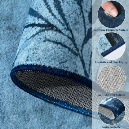 FALARK 6x9 Area Rug for Living Room, Modern Geometric Patchwork Large Rug, Washable Non-Slip Indoor Low Pile Carpet for Bedroom Dining Room Office Playroom Home Dorm Decor, Blue