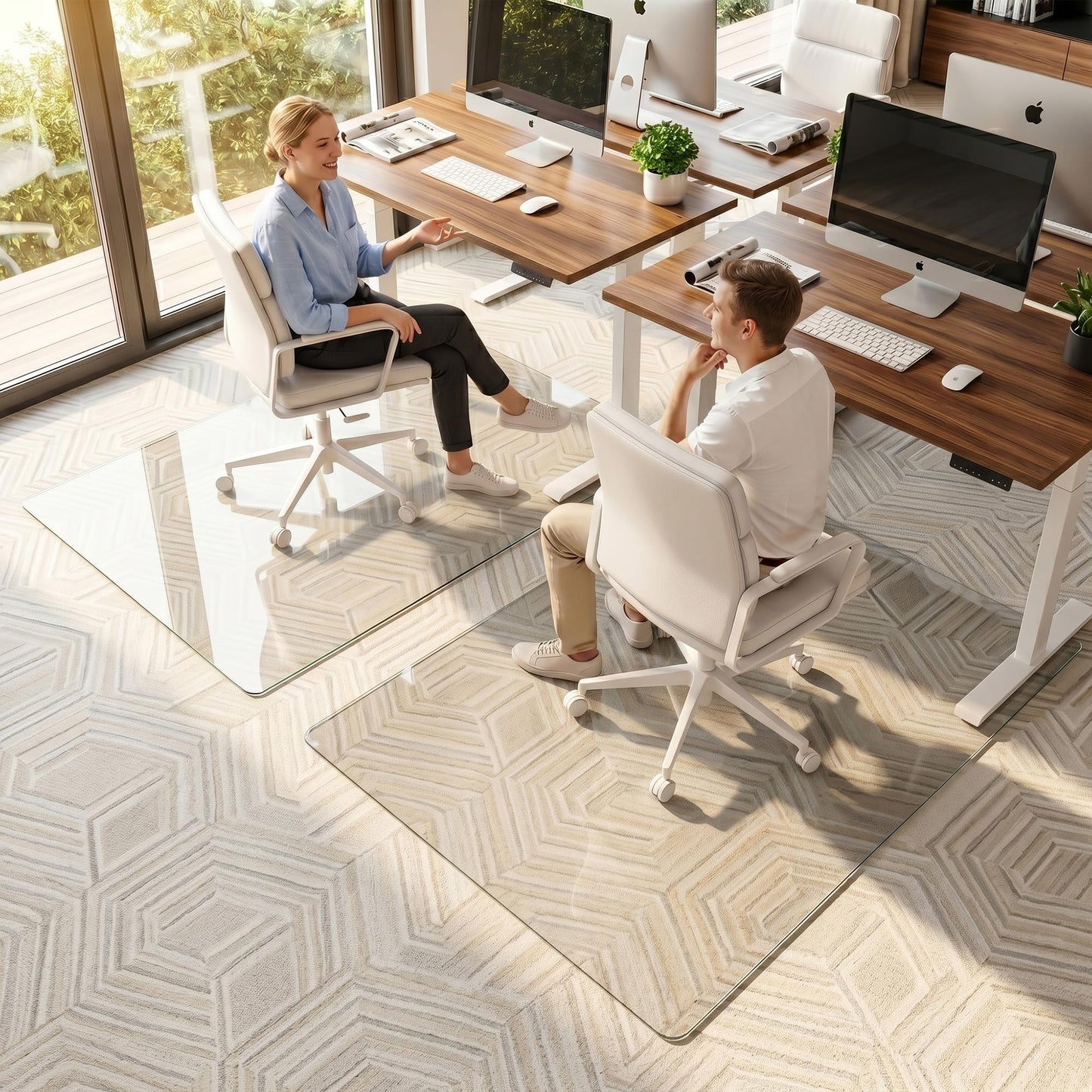 Antok Tempered Glass Chair Mat, 36"x48" Office Chair Mat for Carpet & Hardwood Floors, Heavy Duty 0.2" Desk Chair Mat for Smooth Rolling at Home or Office