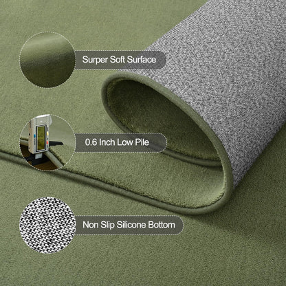 Vasofe 4x6 Soft Rugs for Living Room Bedroom, Sage Green Modern Washable Non-Slip Area Rug, Indoor Memory Foam Fluffy Carpets for Boys Girls Room Playroom Nursery Thick Office Mat Home Decor
