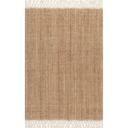 Nuloom Raleigh Natural, 5' x 8', Handmade, Jute & Wool, Soft and Textured, High Traffic, Stain Resistant, Easy Clean, Durable Area Rug for Bedroom, Living Room, Dining Space, Den, Foyer, Entryway