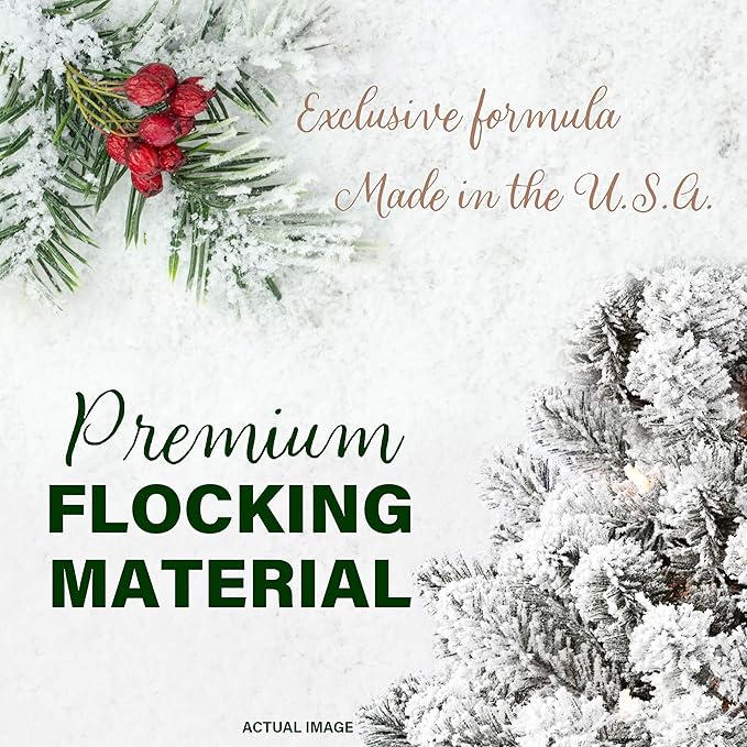 Fraser Hill Farm 30" Christmas Snow Flocked Teardrop Door Swag with Pinecones, FF030CHTD001-0SN