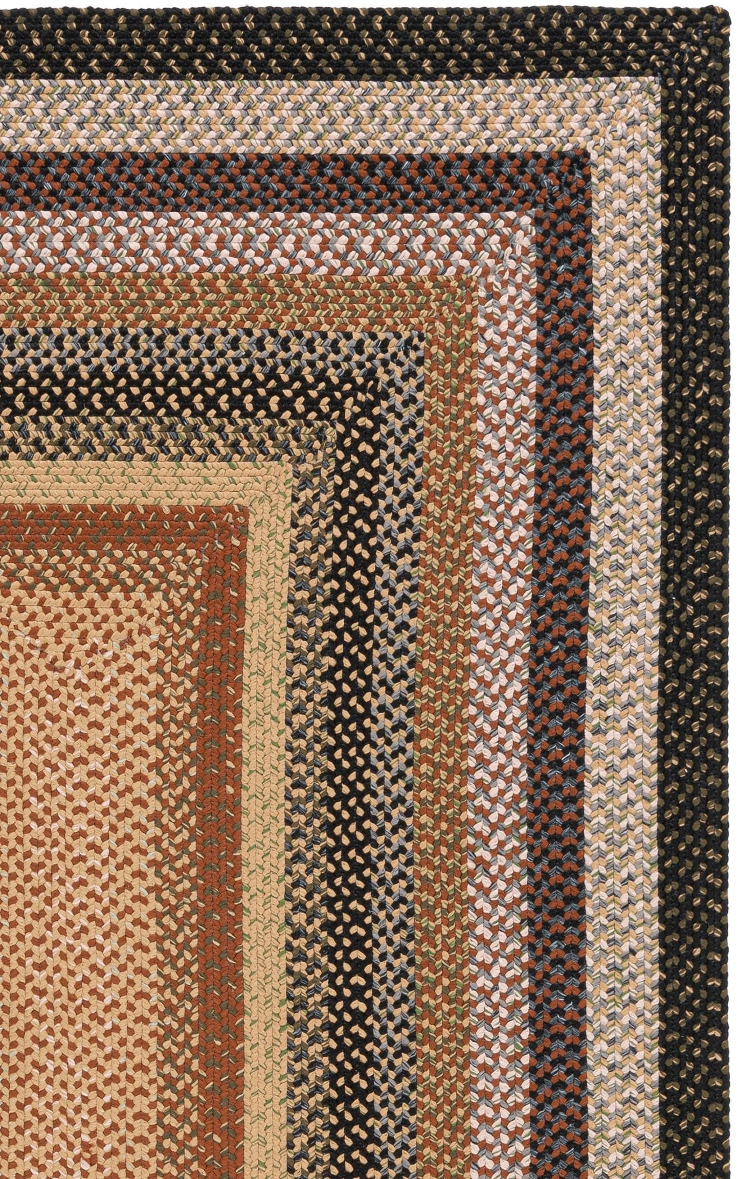 SAFAVIEH Washable Rug Outdoor Braided Collection - 5' Square, Multi, Handmade & Reversible, Non-Shedding & Easy to Clean, Ideal for Patio, Backyard, Mudroom (BRD308A)