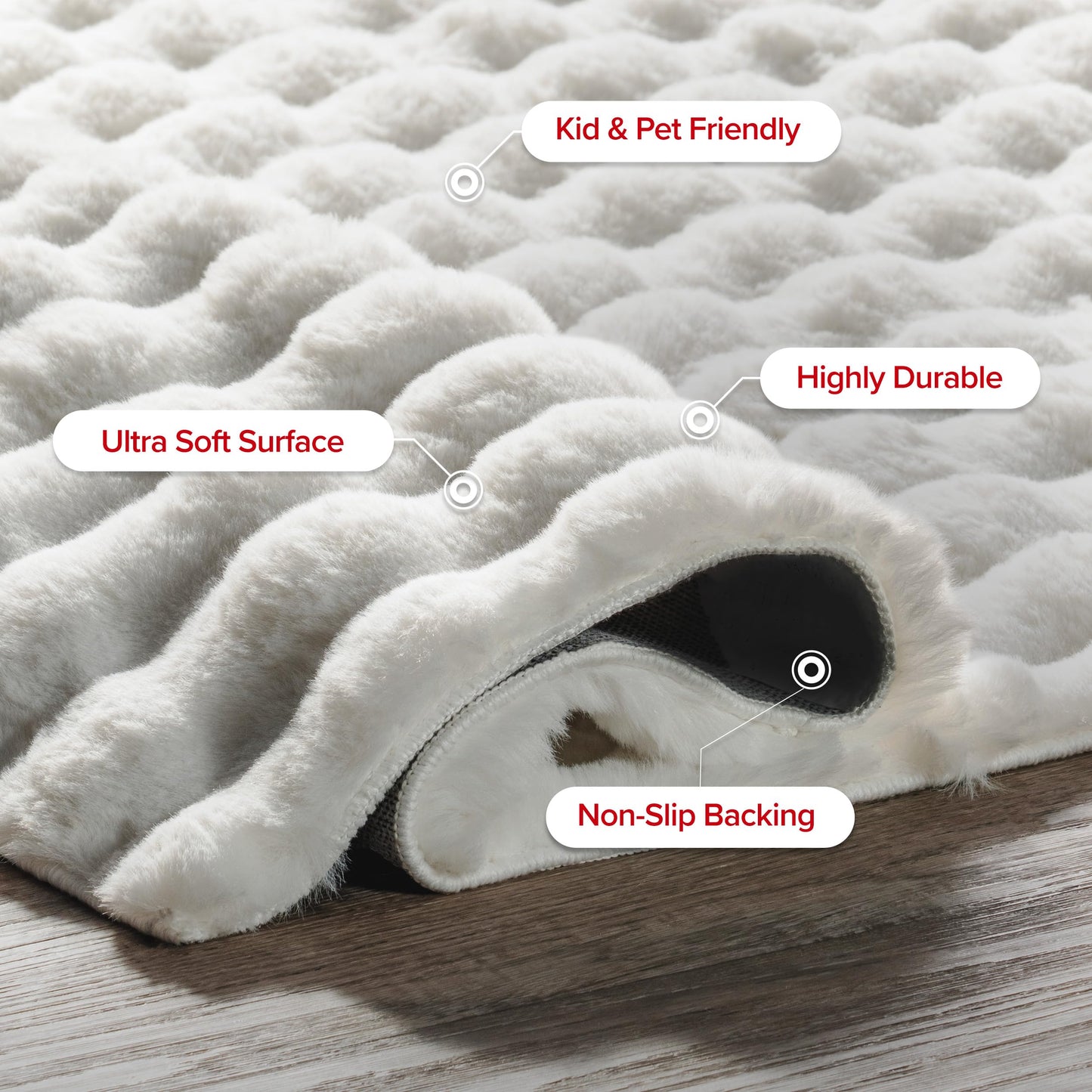 nuLOOM 5' x 8' Cozy Plush SuperiorWash Area Rug, Machine Washable, Non-Slip, Soft Fluffy Shag Carpet for Living Room Bedroom Kids Room Nursery Home Decor, Jeni White