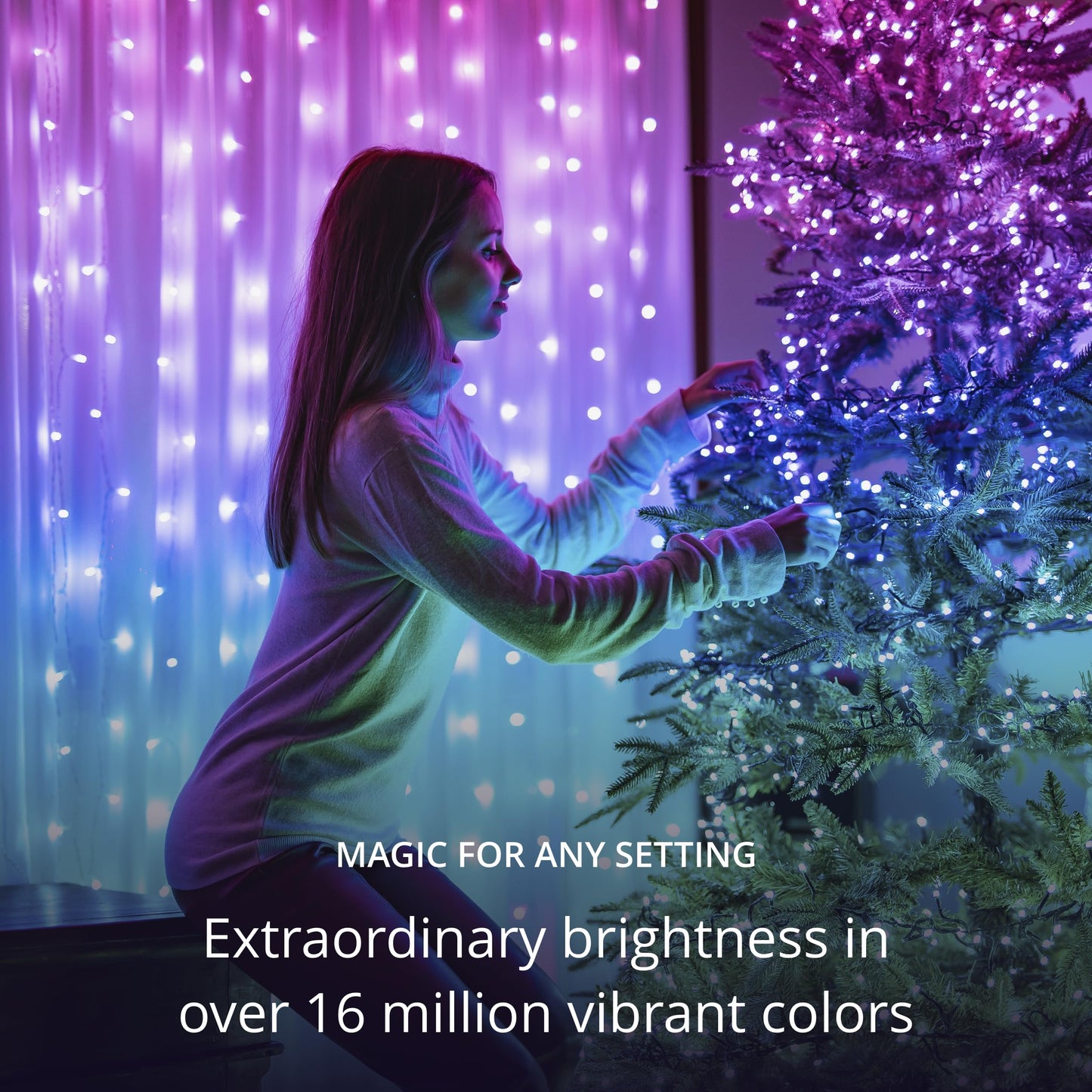 Twinkly Strings 100 LED RGB, LED Light String for in- and Outdoor, Smart LED Lights, Mappable LEDs, Compatible with Alexa and Google Home, IP44, Controlled by App, Green Wire, 8m