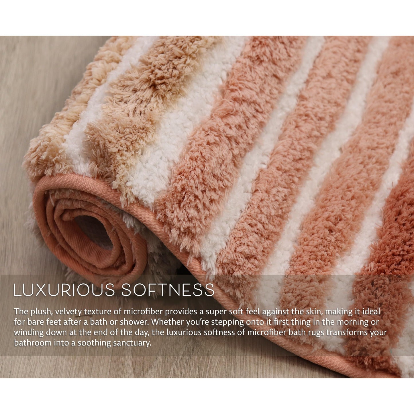 Home Weavers Luxury Toilet Rugs U-Shaped 20x20, Extra Soft and Absorbent Microfiber Bathroom Rugs, Non-Slip Plush Shaggy Bath Mat, Machine Wash Dry, Contour Bathroom Mats for Toilet Base, Coral