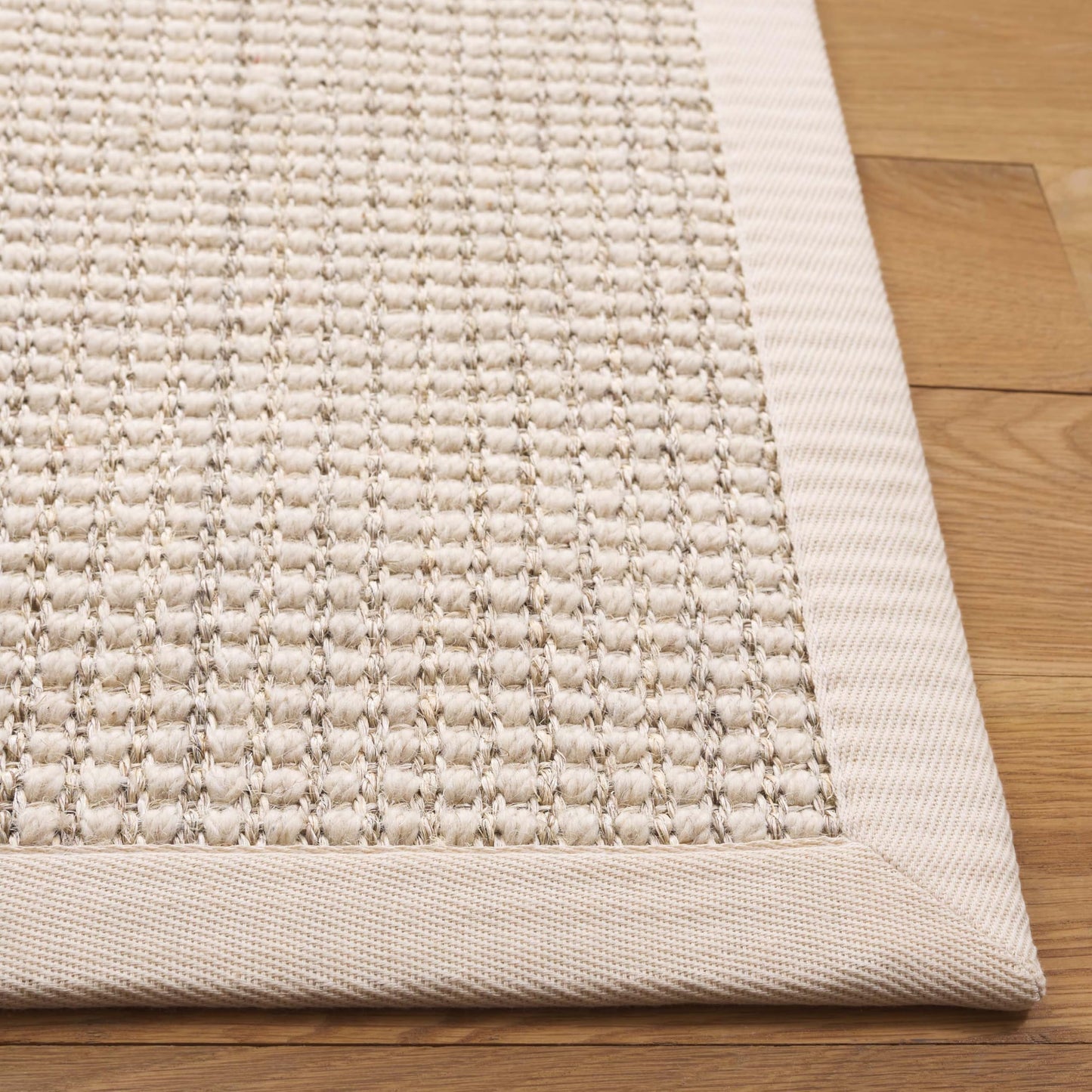 Safavieh Palm Beach Collection Area Rug - 5' x 8', Ivory, Geometric Design, Wool & Sisal, Ideal for The Living Room, Bedroom, Dining Room (PAB626A-5)