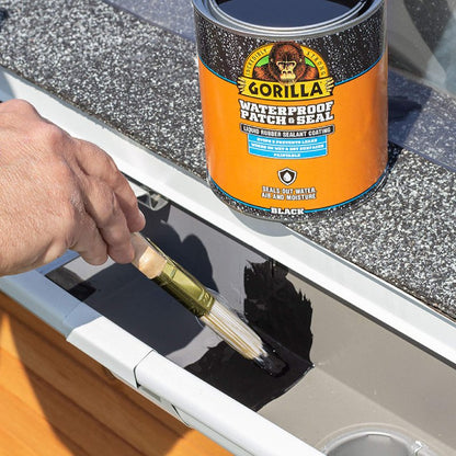 Gorilla Patch & Seal Liquid Rubber Waterproof Sealant, Black, 32 Ounce (Pack of 1) - Seals Out Water, Air, and Moisture
