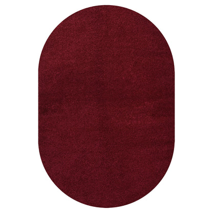 JONATHAN Y Haze Solid Low-Pile Dark Red 3x5 Oval Indoor Area Rug, Coastal,Bohemian,Minimalist,Classic, Easy-Cleaning for Living Room,Bedroom,Kitchen,Pet Friendly,Non-Shedding (SEU100Q-3OV)