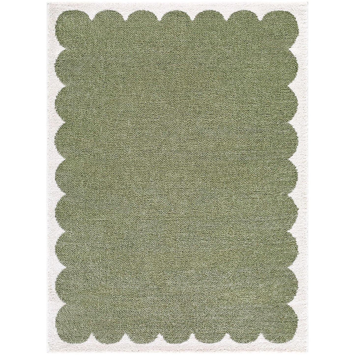 Livabliss x ELLE Decor Rivoli Modern Area Rug, 5'3" x 7', Green/Cream