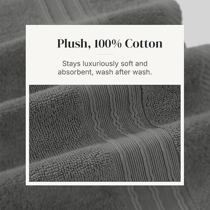 Modern Threads Ophelia 6-Piece 100% Cotton Towel Set – Reversible Yarn Dyed