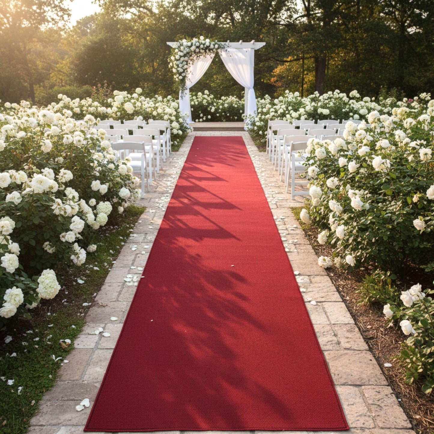 Ottomanson Red Carpet Runner for Party 1 ft 10 in x 12 ft – Non Slip VIP Entrance Carpet for Prom, Graduation, Wedding Aisle & Hollywood Theme Decor – Red