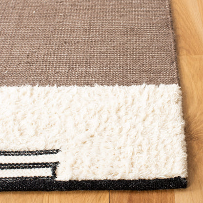 SAFAVIEH Kenya Collection Accent Rug - 4' x 6', Black & Ivory, Handmade Southwestern Wool, Ideal for High Traffic Areas in Entryway, Living Room, Bedroom (KNY278Z)