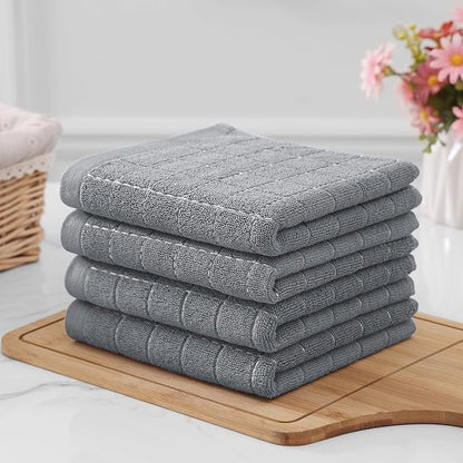 Homaxy 100% Cotton Terry Kitchen Towels, Checkered Designed, Soft and Super