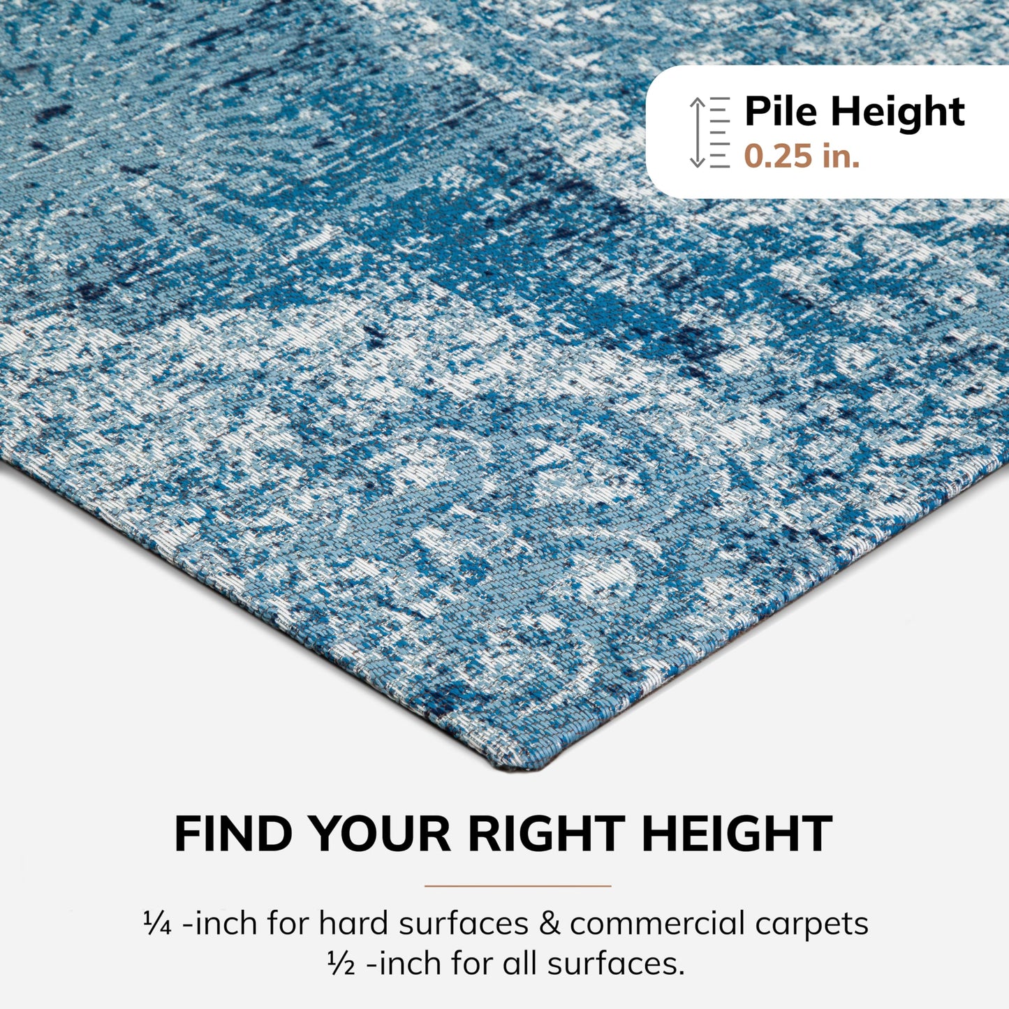 Anji Mountain Rug'd Office Chair Mat for Carpet & Hardwood Floor - Jacquard Woven, Anti-Slip Backing, Low Pile, Floor Protector Desk Chair Mat, Office Rugs for Rolling Chairs (Maldives - 36" x 48")