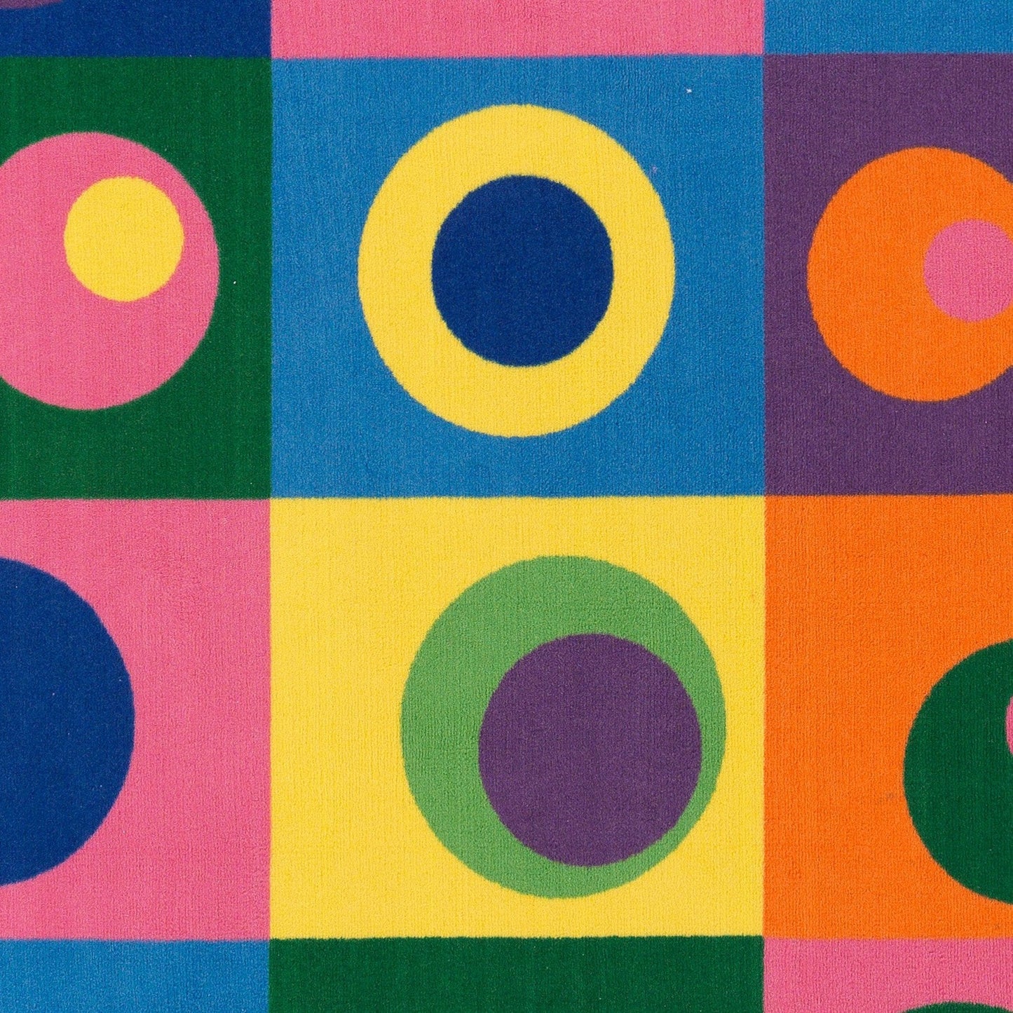 Silly Circles Colorful Abstract Children's Classroom Seating Area Rug for Preschools, Daycares, Libraries and Learning Centers for Teaching and Play, (Seats 30), 7'6" x 12' - Multicolor