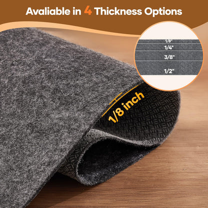 Veken Non Slip Cushioned Rug Pad Gripper, Felt and Silicone Backing, Carpet Liner for Hardwood Floors and Finishes, Under Area Rugs Anti Skid Mat, Keep Rugs Safe and in Place, 2 x 3 Ft 1/8 inch Thick