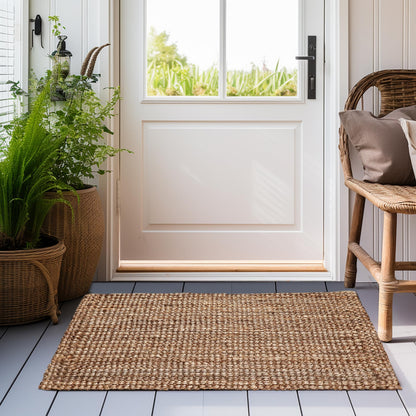 Croft&Cane Handspun Jute Area Rug – Premium Handwoven Reversible Chunky Textured Natural Rug - Tan Beige Neutral Accent Carpet for Rustic Farmhouse Décor, Entryway, Bedroom, Family Room - 24x36 inches