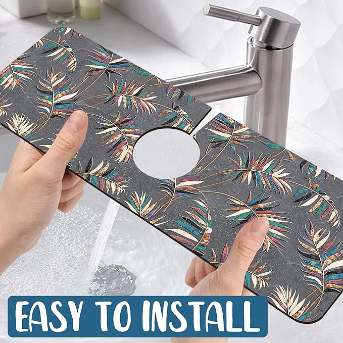 Ceramic Texture Kitchen Sink Splash Guard Faucet Mat Kitchen Tiles Super