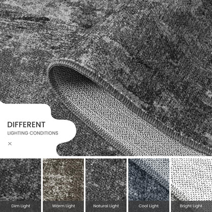 Entrance Rugs Indoor 2x3 Black Entry Rug Washable Abstract Black Small Area Rug Non-Slip Low Pile Throw Rugs for Entryway, Kitchen Floor, Front Door Indoor Door Mat, Bathroom, Bedroom Bedside