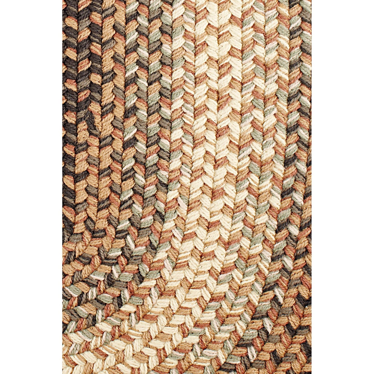 Super Area Rugs Oval 2X3 Taupe/Gray Braided Rug Hartford Primitive Decor Carpet - Indoor Outdoor - 2' X 3' Woven Entryway Carpet
