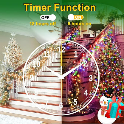 164FT 1600 LED Christmas Lights Outdoor Decorations with 320 Drops Timer 8Mode Curtain String Lights Waterproof Plug in Fairy Lights for Indoor,Xmas,Party,Patio,Window,Fence,Trees Decor(Multicolor)
