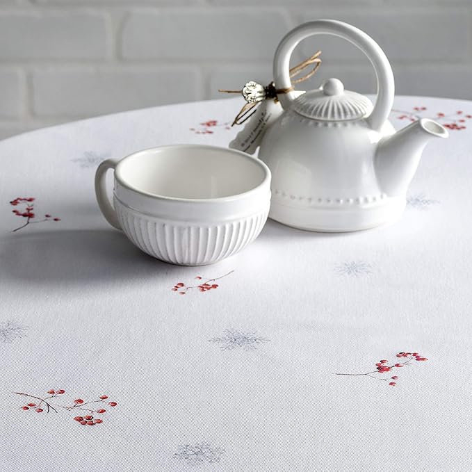 Maison d' Hermine Table Cloth Round Table 100% Cotton 69 Inches Fall Tablecloth Reusable Everyday Use for Thanksgiving Christmas Decorations Dining Farmhouse Party (Fairy Tale Forest)