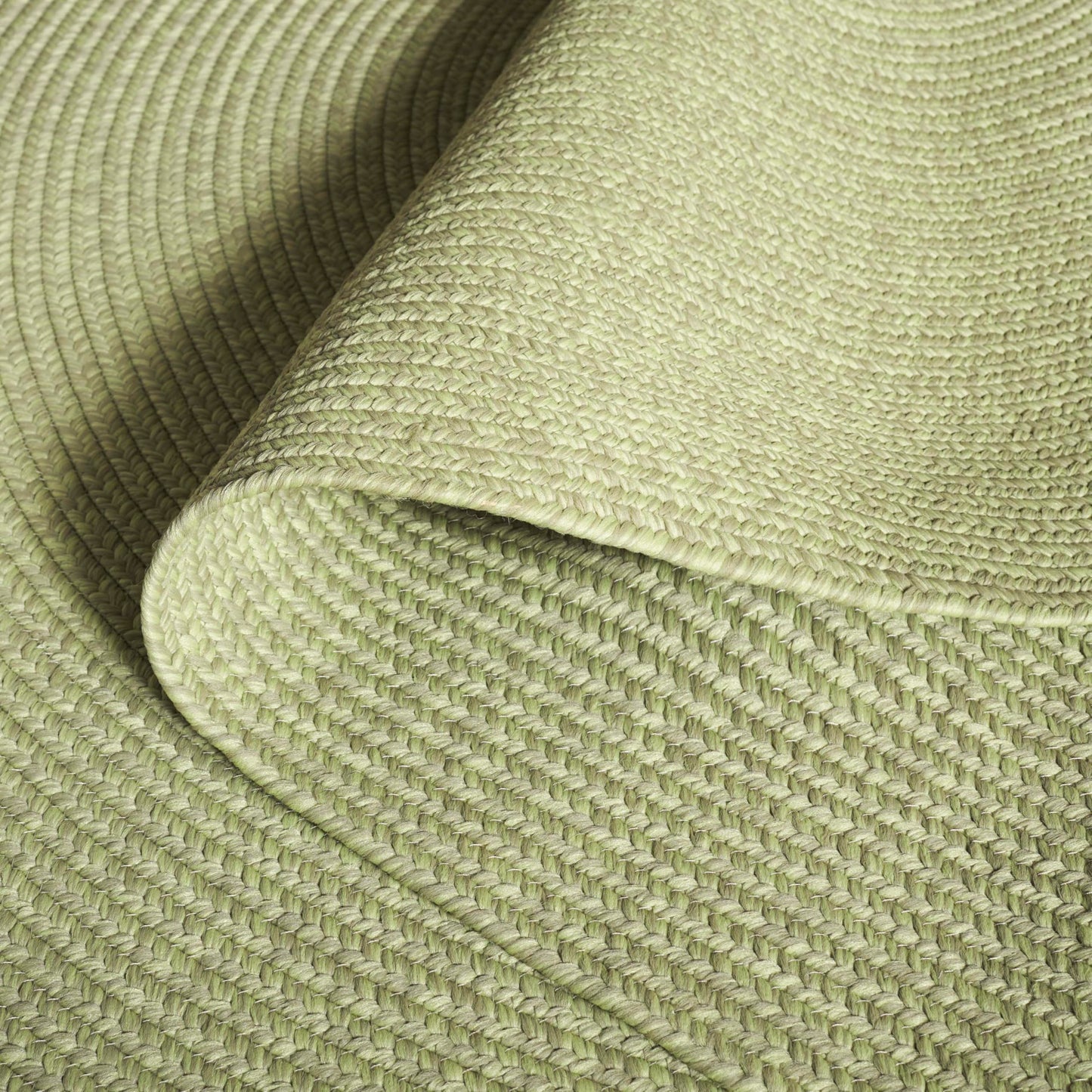 SAFAVIEH Washable Rug Outdoor Braided Collection - 5' x 8' Oval, Sage Green, Handmade & Reversible, Non-Shedding & Easy to Clean, Ideal for Patio, Backyard, Mudroom (BRD317W)