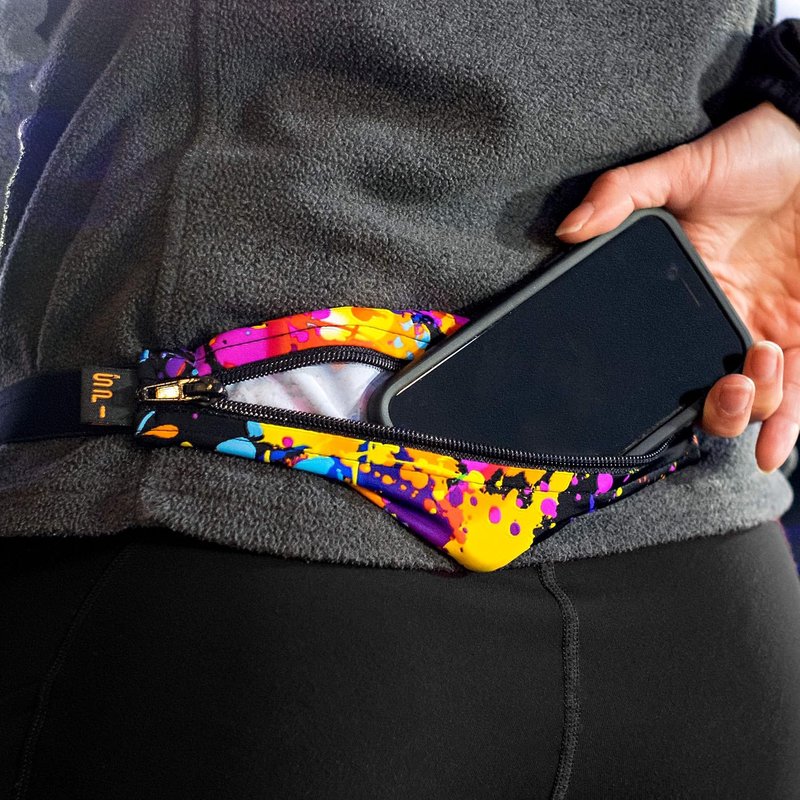 SPIbelt Running Belt - Adjustable Phone Holder for Running | Black with Black Zipper, Fits All Phones