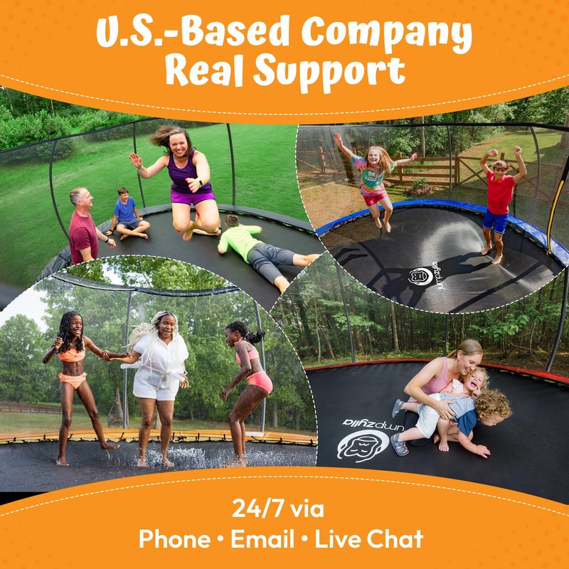 JUMPZYLLA Trampoline Outdoor 8FT 10FT 12FT 14FT 15FT 16FT with Enclosure and Ladder, ASTM Approved Recreational Trampoline for Kids and Adults, Anti-Rust Coated Frame (Green, 8FT)
