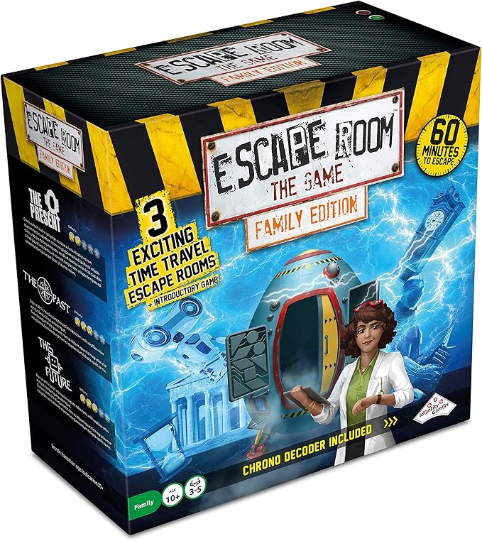 Escape Room The Game Family Edition - with 3 Exciting Time Travel Games | Solve The Mystery Board Game for Family Kids &amp Teens (English Version)