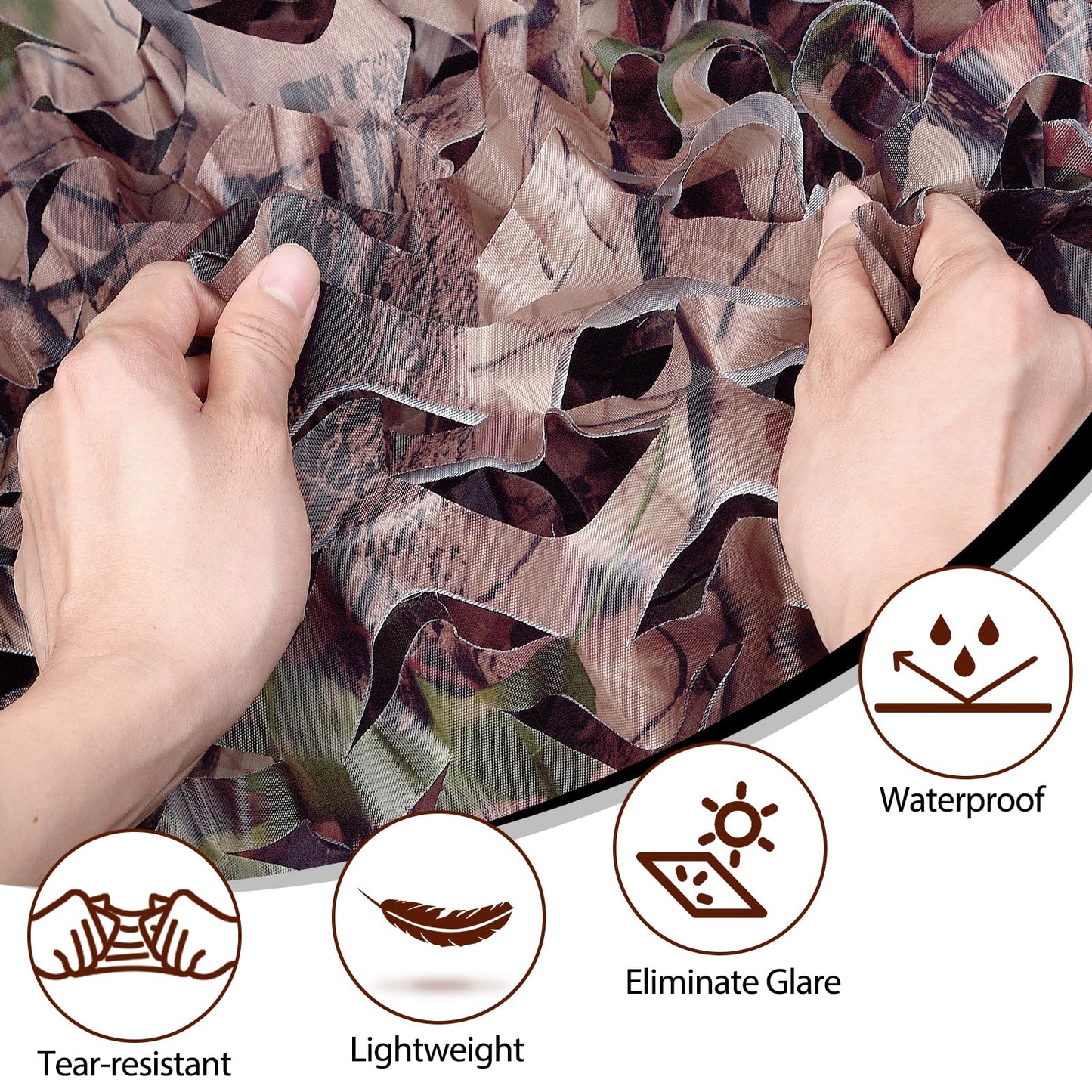 Yeacool Camo Netting Mesh Camouflage Netting Military Surplus Hunting Blind Net for Camping Military Theme Party Decor Backdrop Sunshade Car Cover Shooting (Camo Bionic Leaves,9.8ftx19.7ft, 3m*6m)