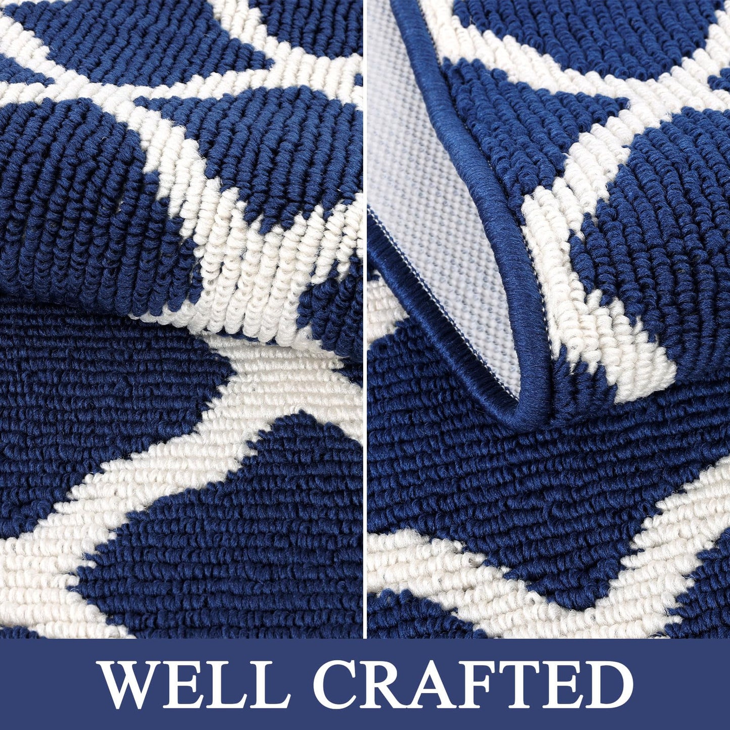 SHACOS Large Door Mat 3'x5' Indoor Washable Front Door Mats, Navy Blue