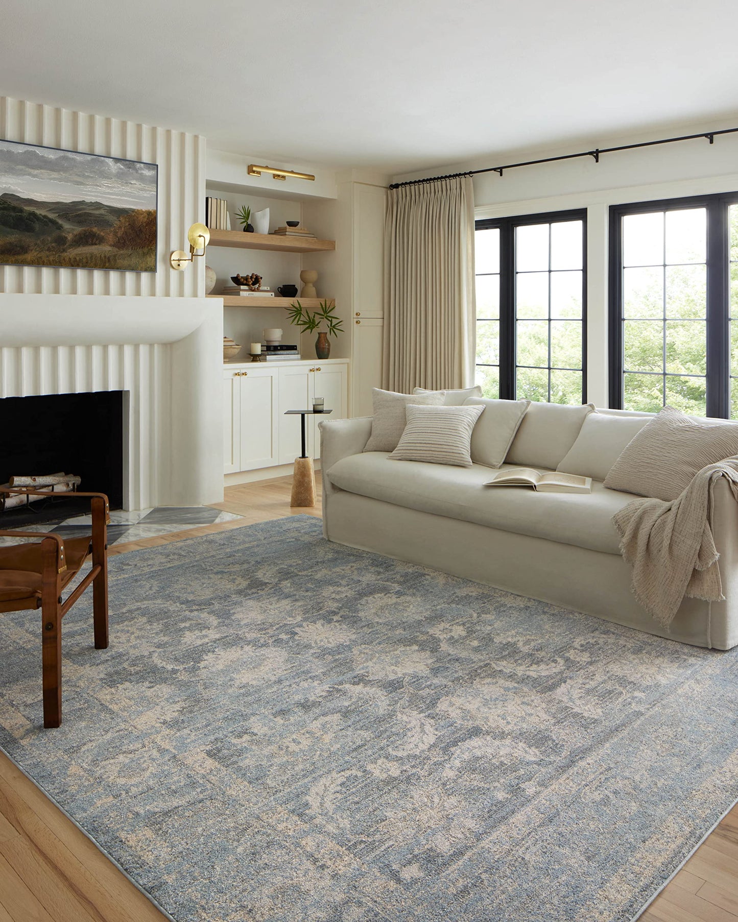 Loloi Odette Collection ODT-03 Sky/Beige 6'-7" x 9'-6" Area Rug