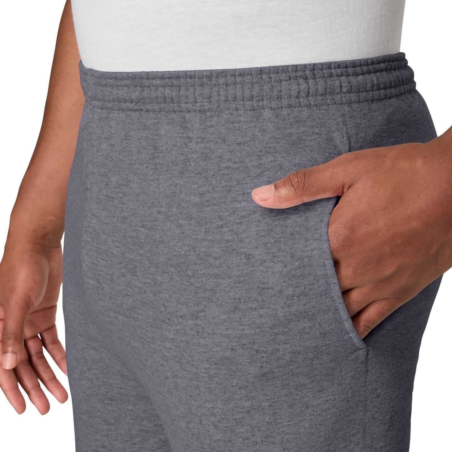 Hanes mens Hanes Comfortsoft Ecosmart Men's Fleece Sweatpants, Charcoal Heather, Large US
