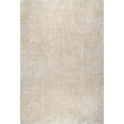 nuLOOM 5' x 8' Cozy Plush Area Rug, Machine Washable, Non-Slip, Soft Fluffy Shag Carpet for Living Room Bedroom Kids Room Nursery Home Decor, Loni Cream