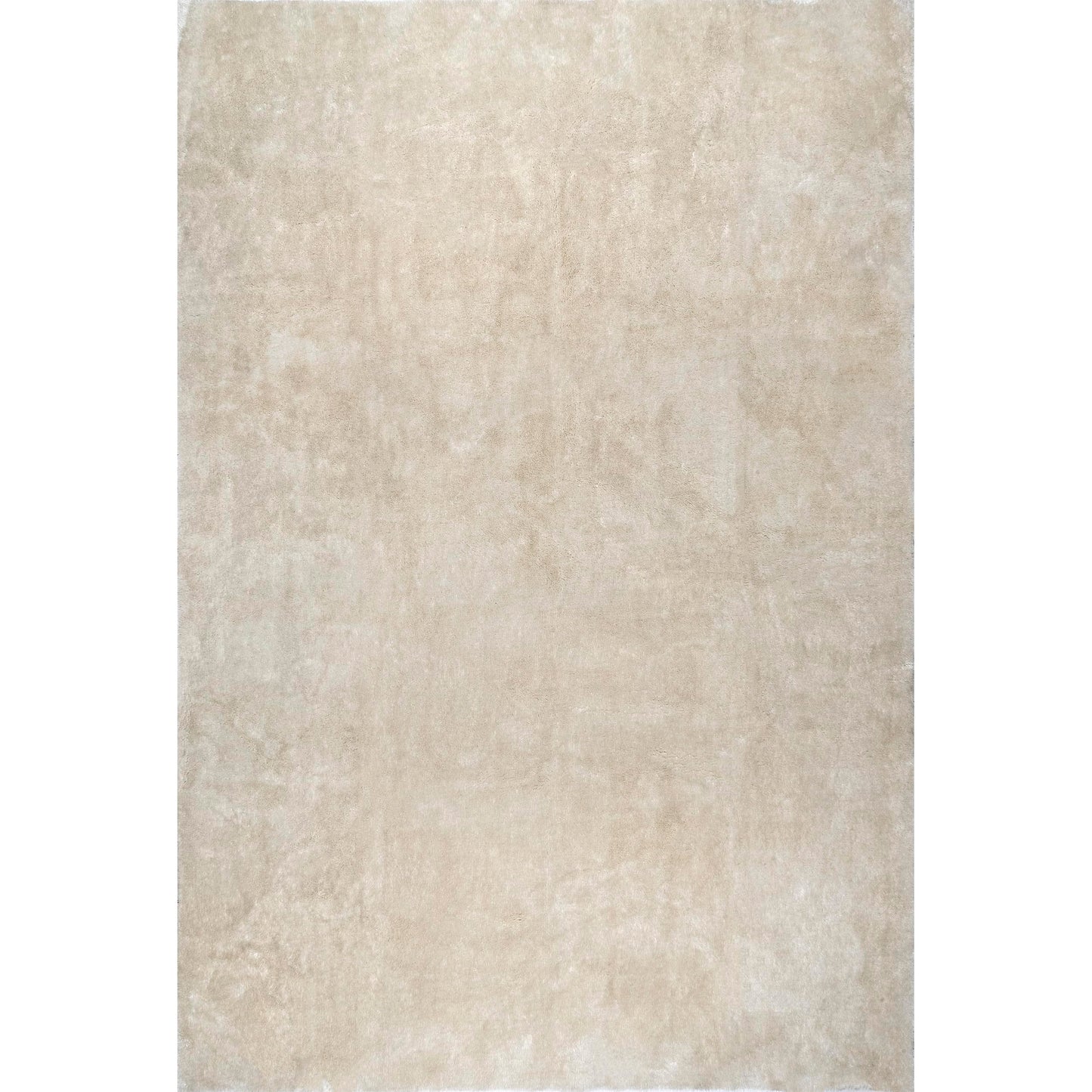 nuLOOM 4' x 6' Cozy Plush SuperiorWash Area Rug, Machine Washable, Non-Slip, Soft Fluffy Shag Carpet for Living Room Bedroom Kids Room Nursery Home Decor, Loni Cream