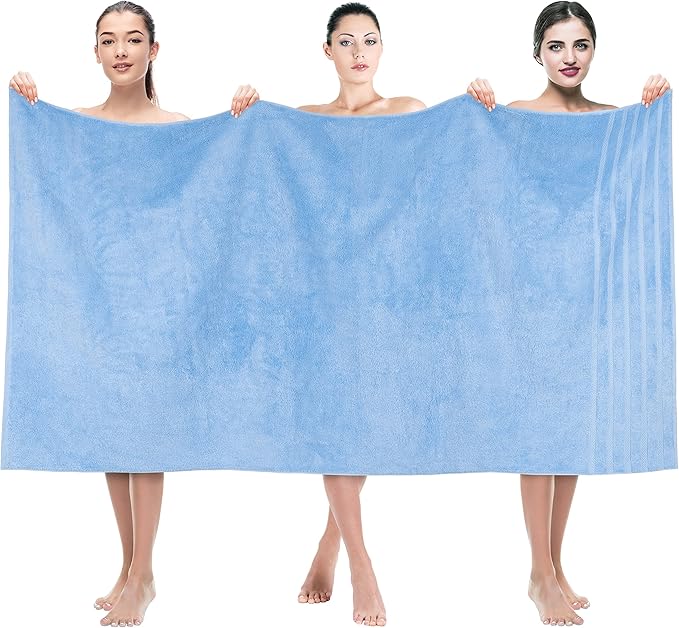 American Soft Linen 35x70 Jumbo Large Bath Towel, 600 GSM 100% Cotton Turkish