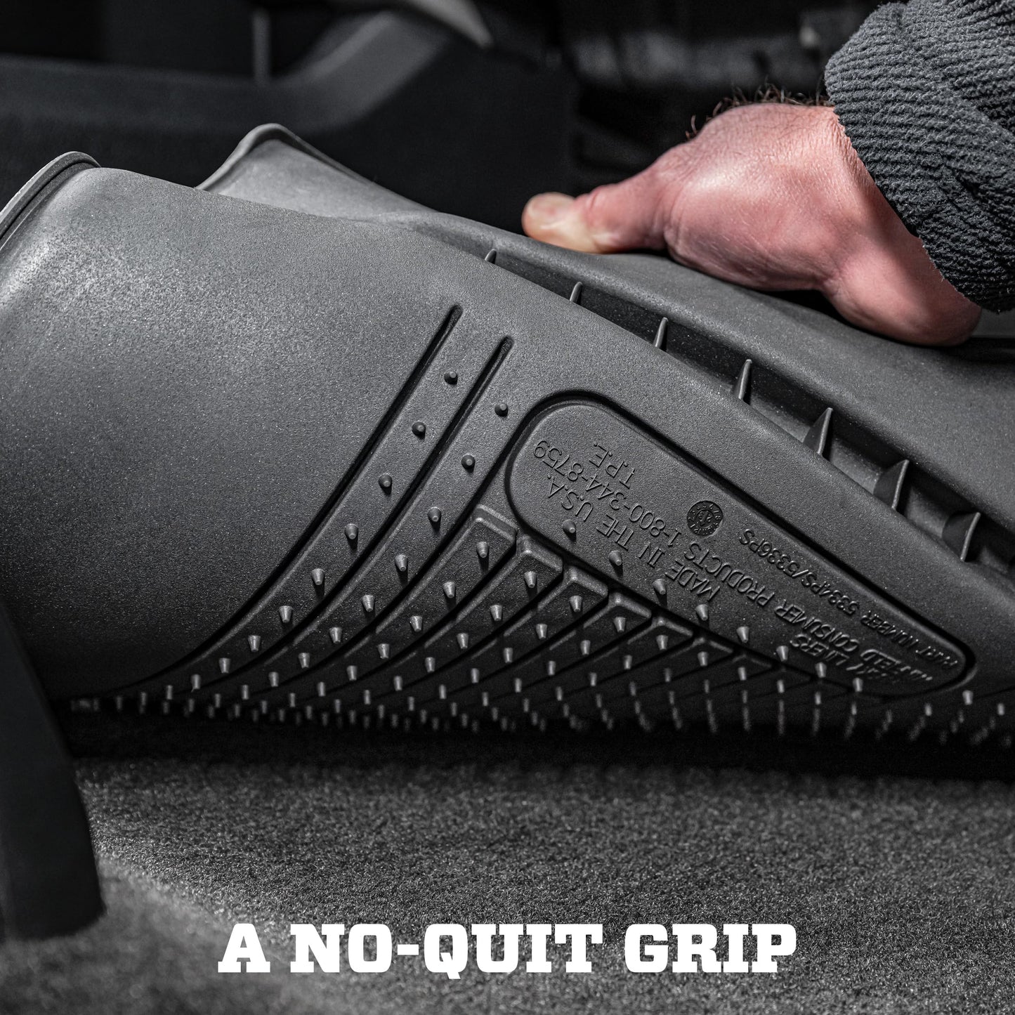 Husky Liners Weatherbeater Floor Mats | Fits 2019 - 2025 Chevrolet Silverado & GMC Sierra 1500; 2020-2025 Silv./Sierra 2500/3500 Crew Cab w/Carpet & Underseat Stg | Front & 2nd Row, 3-pc Black - 94021