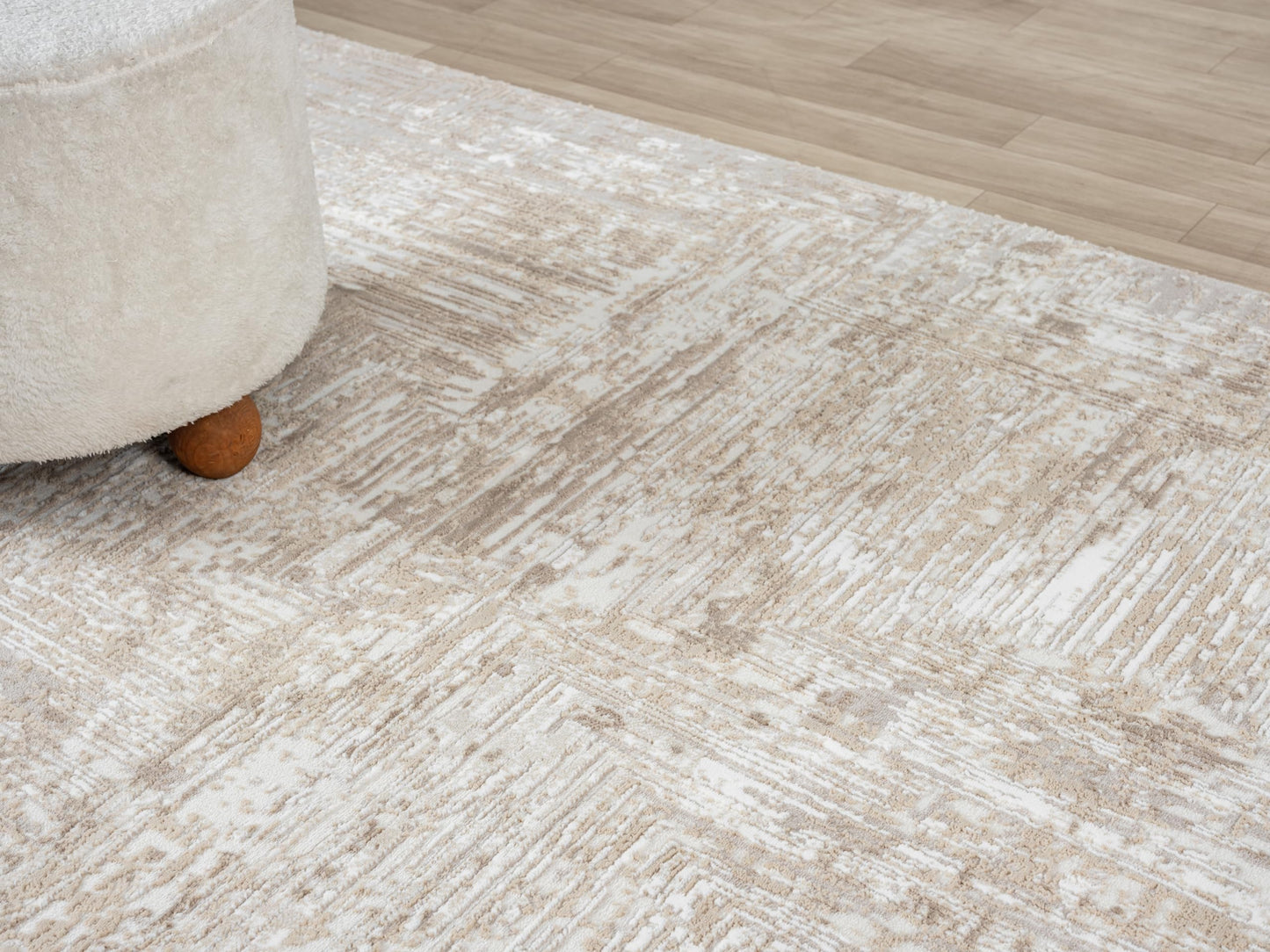RUGGERRUGS Amy Modern Abstract Area Rug for Living Room, 4x6 Contemporary Textured Geometric Beige Neutral Rug, Stain Resistant Non-Shedding Carpet for Bedroom, Dining Room or Kitchen (4' x 6', Beige)