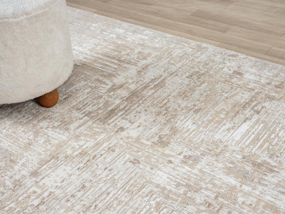 RUGGERRUGS Amy Modern Abstract Area Rug for Living Room, 4x6 Contemporary Textured Geometric Beige Neutral Rug, Stain Resistant Non-Shedding Carpet for Bedroom, Dining Room or Kitchen (4' x 6', Beige)