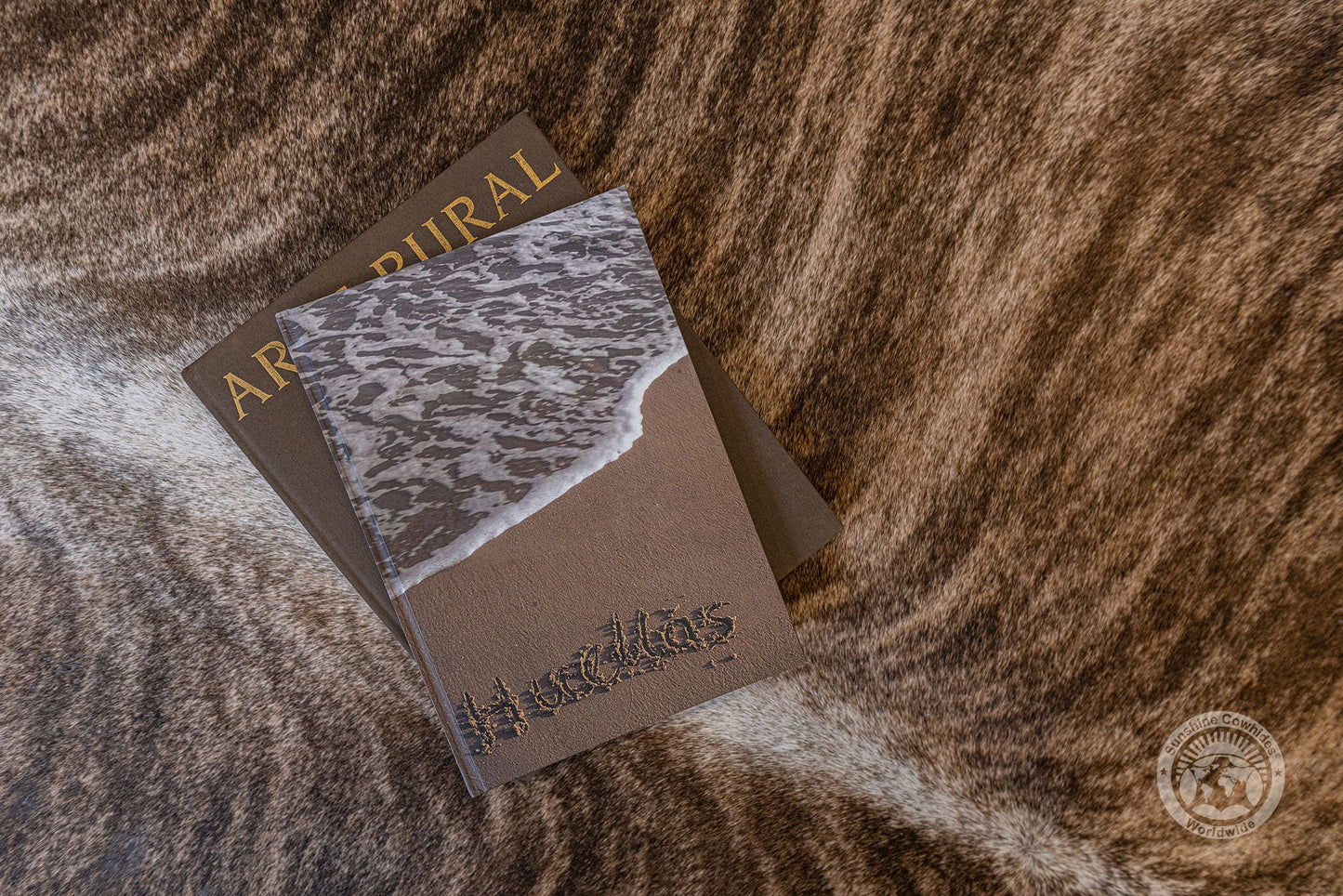 Sunshine Cowhides 100% Genuine Brindle Cowhide Rug - Modern Style Animal Skin Rug & Floor Carpet for Living Room, Bedroom, Kitchen & More - Extra Large (6x7-8 Ft.)
