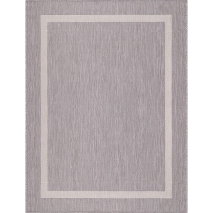 Luul Home Bordered Outdoor Rug 9x12 Washable Outside Carpet for Indoor Patio Porch Waterproof Easy Cleaning Non Shedding Area Rugs Gray 9 x 12