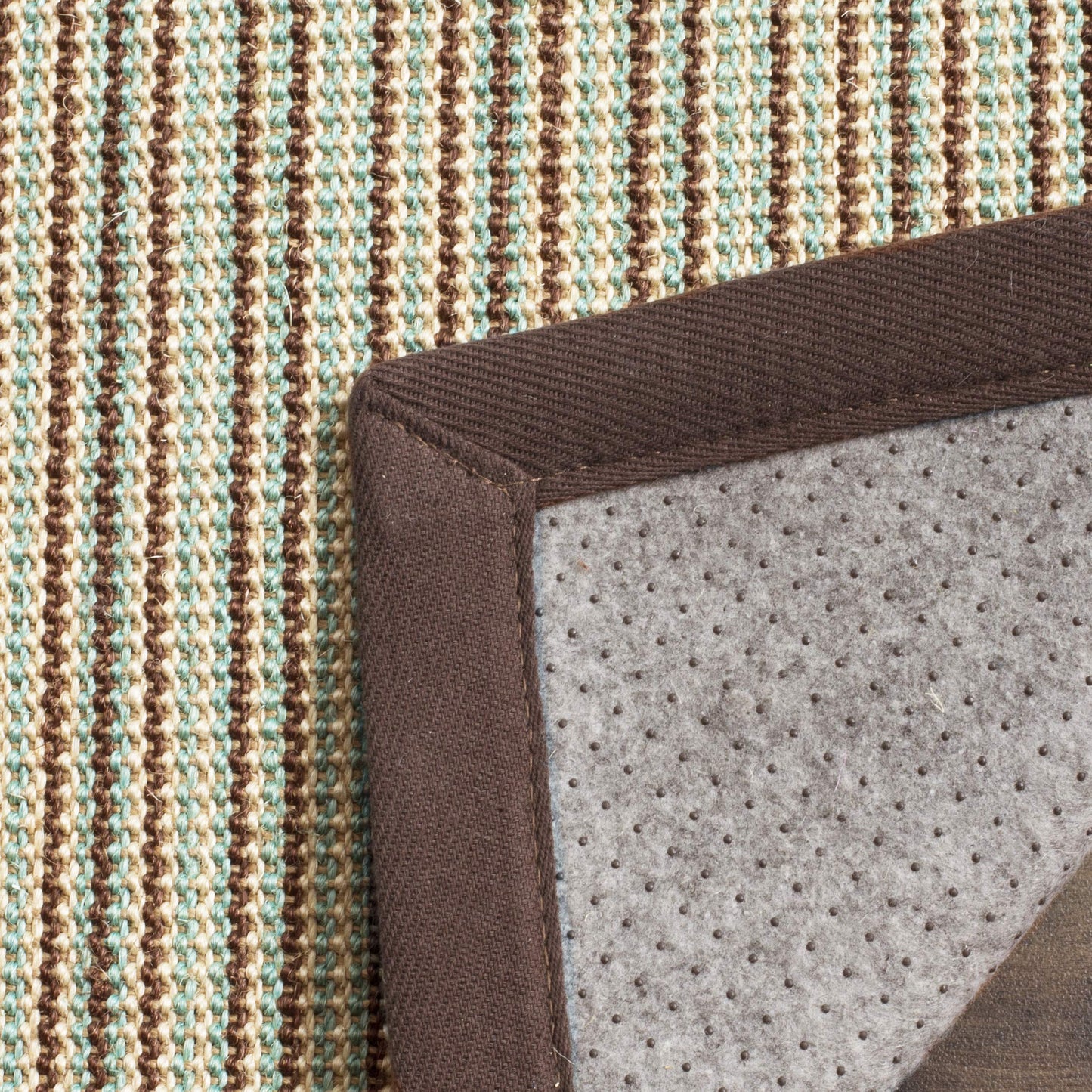 SAFAVIEH Natural Fiber Collection Runner Rug - 2'6" x 8', Blue & Purple, Border Stripe Sisal Design, Easy Care, Ideal for High Traffic Areas in Living Room, Bedroom (NF442C)