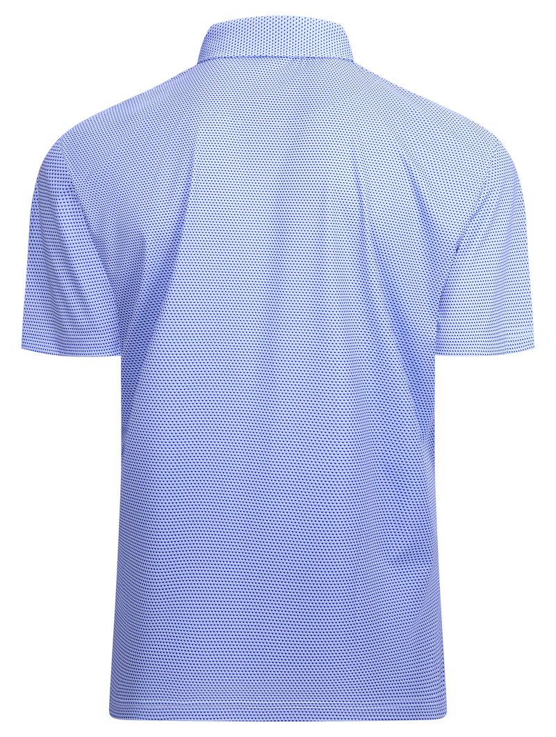Esabel.C Mens Golf Shirts Print Moisture Wicking Short Sleeve Performance Dry Fit Stretch Active Polo Shirts for Men,BlueWhiteBlock,XL