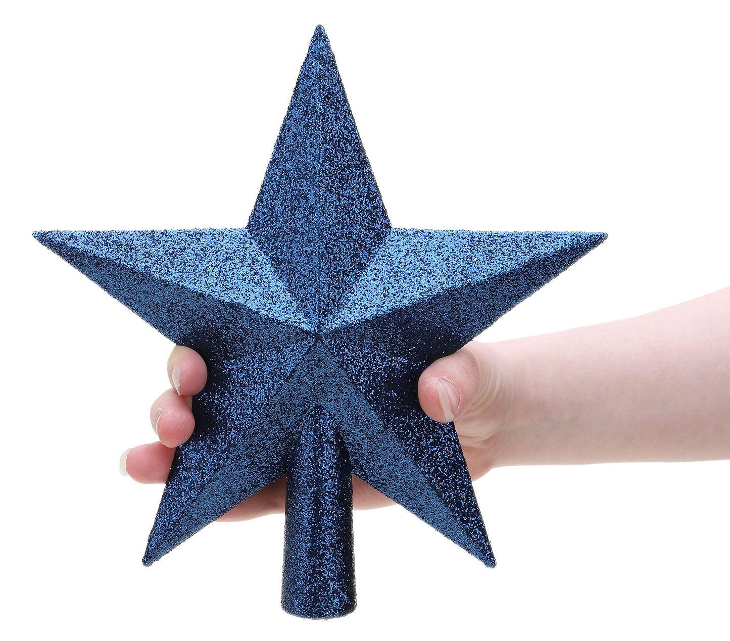 Christmas Concepts® 20cm Glitter Tree Top Star Decoration – Christmas Tree Topper/Ornament (Midnight Blue)