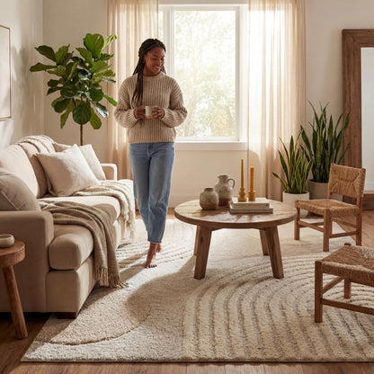 Nuloom Gloria Beige, 8' x 10', Abstract, Shag, Soft and Cozy, Plush, High Traffic, Stain Resistant, Easy Clean, Durable Area Rug for Bedroom, Living Room, Dining Space, Den, Foyer, Entryway