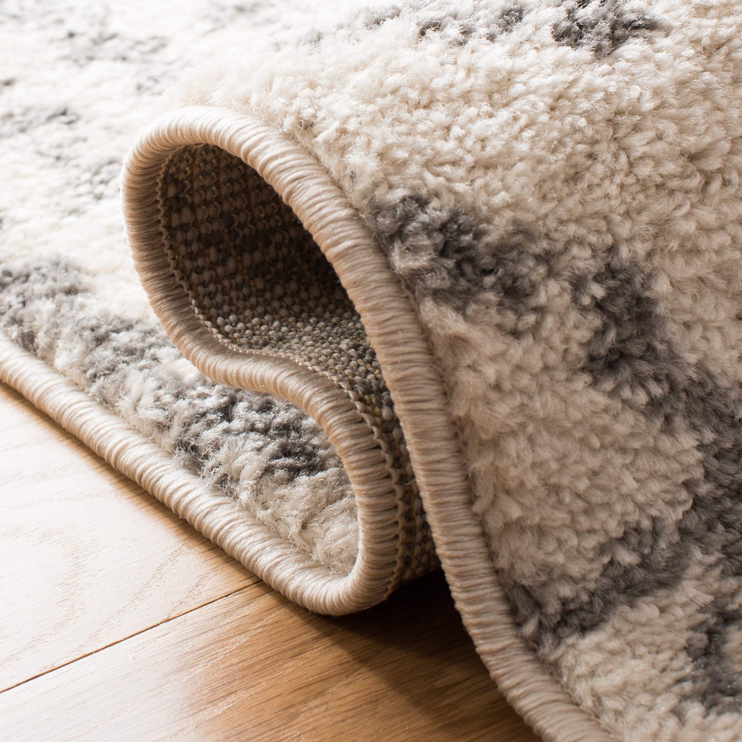 SAFAVIEH Tulum Collection Runner Rug - 2' x 13', Ivory & Grey, Moroccan Boho Distressed Design, Non-Shedding & Easy to Clean, Ideal for Living Room, Hallway, Foyer, Bedroom (TUL229A)