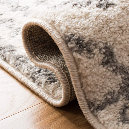SAFAVIEH Tulum Collection Runner Rug - 2' x 13', Ivory & Grey, Moroccan Boho Distressed Design, Non-Shedding & Easy to Clean, Ideal for Living Room, Hallway, Foyer, Bedroom (TUL229A)
